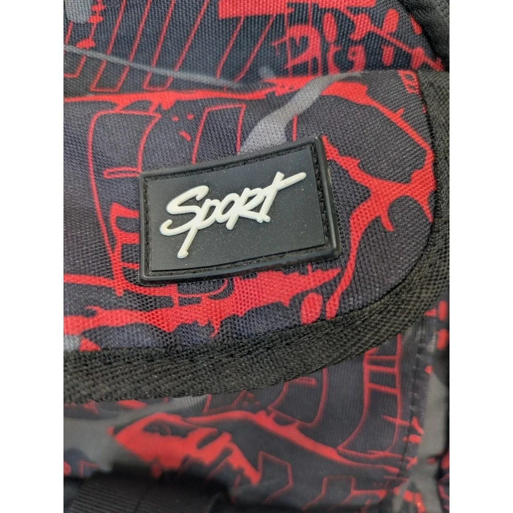 Sport Backpack Travel  Day, School Bag Lightweight Black Red